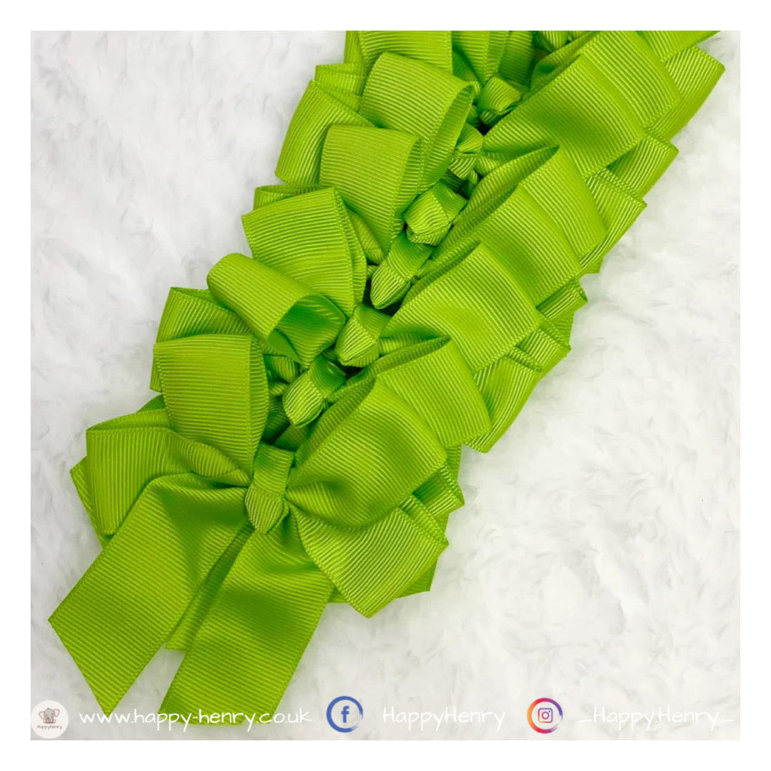 Personalised Lime Green Hair Bows