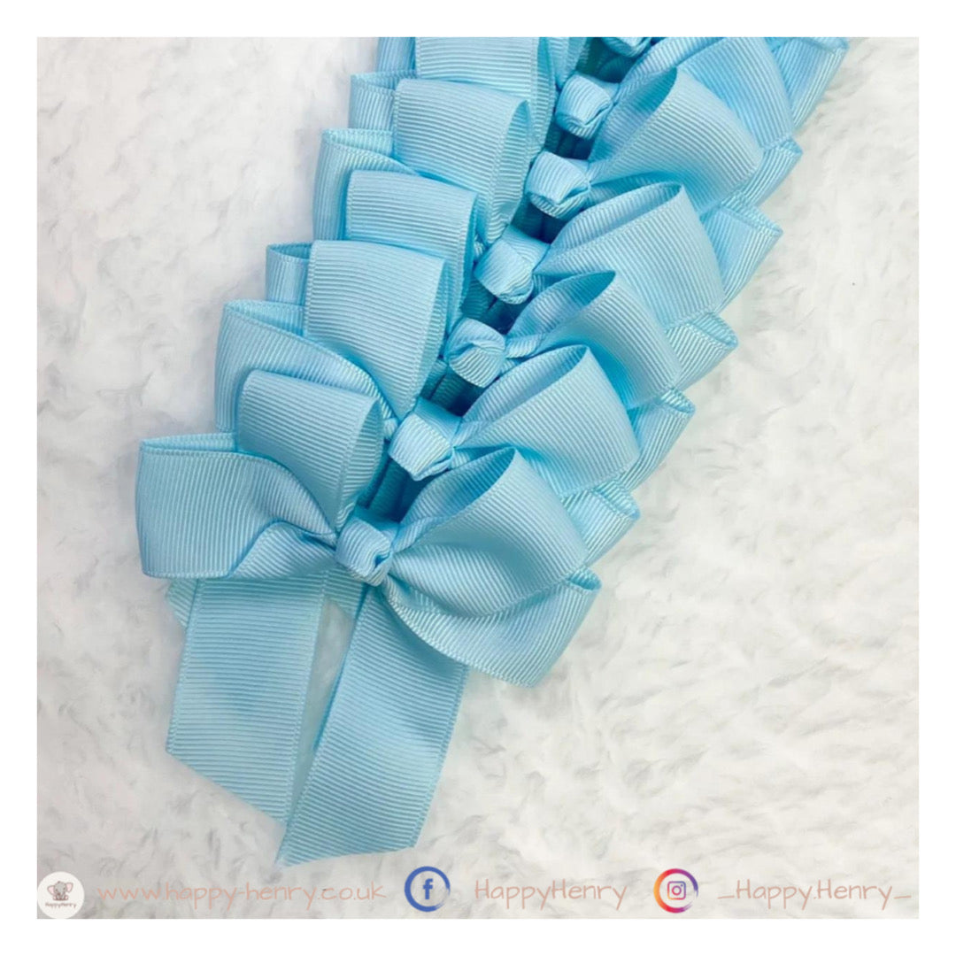 Personalised Light Blue Hair Bows