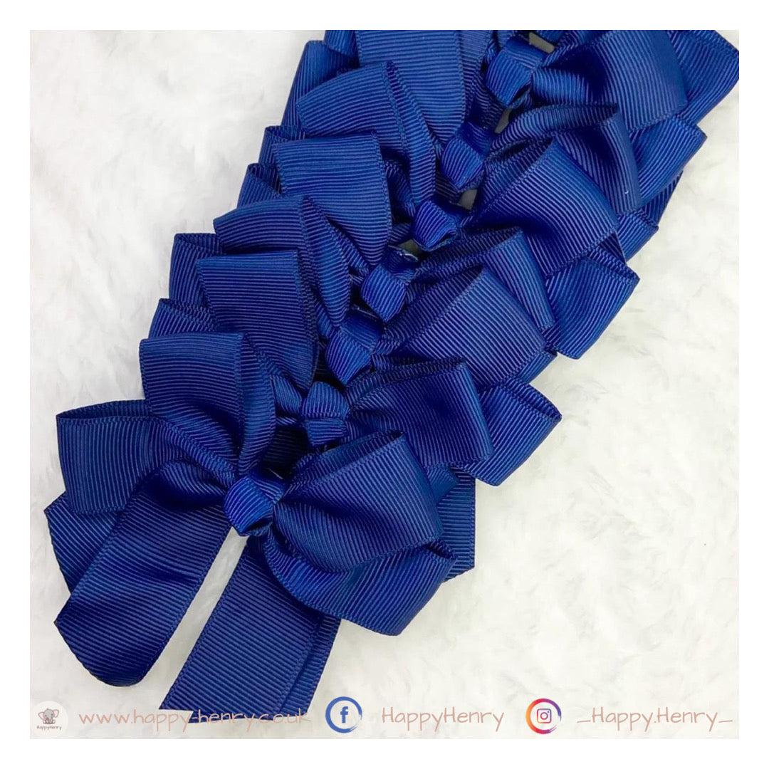 Personalised Navy Hair Bows