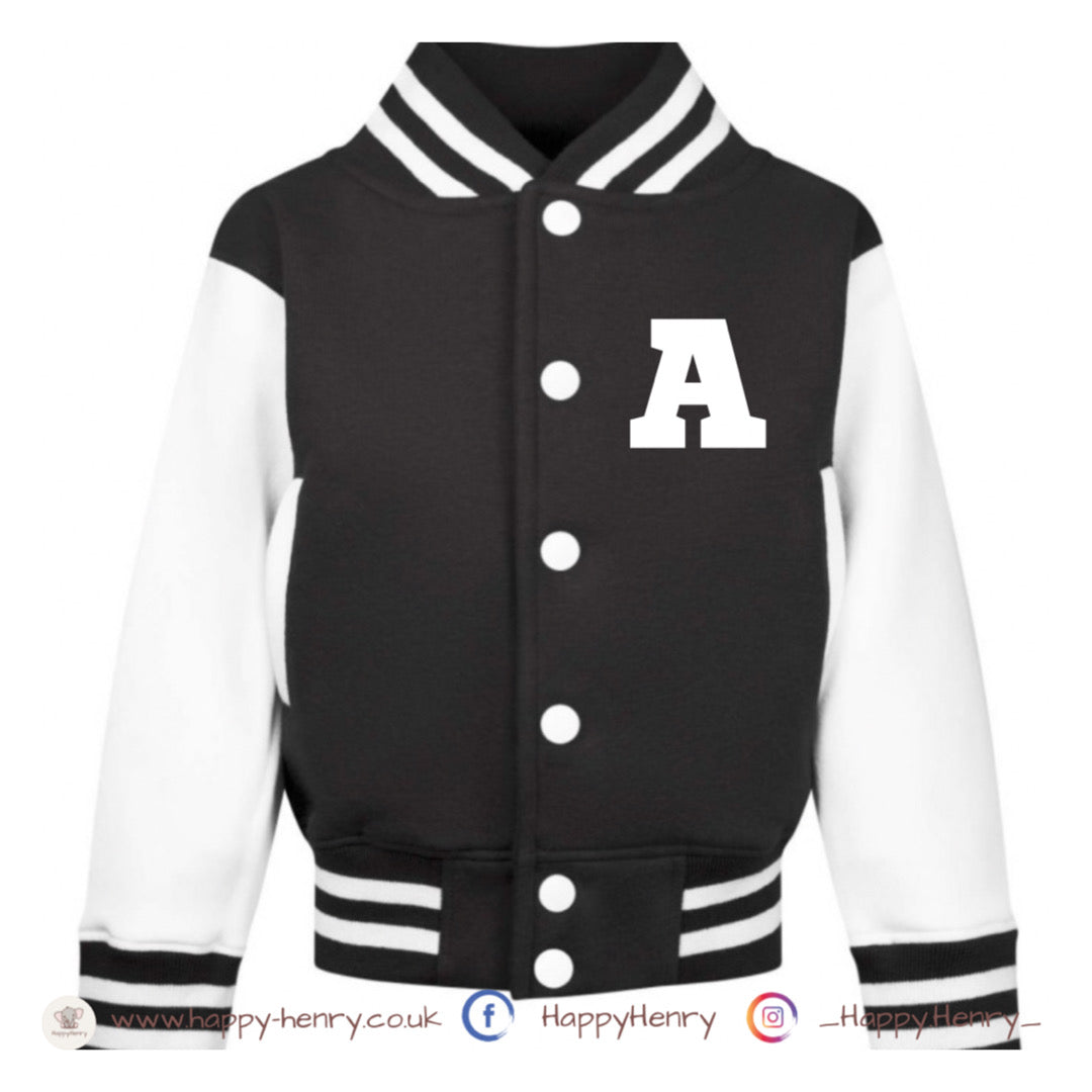 Personalised Varsity Jacket in Black and White